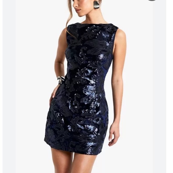All Saints Black Sequin Brochette Women's Dress Size 0 - Picture 1 of 12
